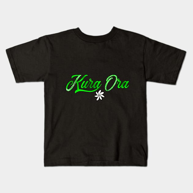 KURA ORA (Green) Kids T-Shirt by Nesian TAHITI